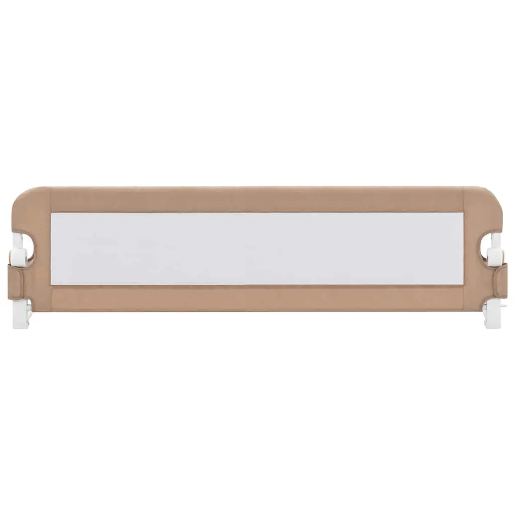 Toddler Bed Guard Safety Rail Foldable 150x42cm Taupe Access Control for Children 18 Months to 5 Years