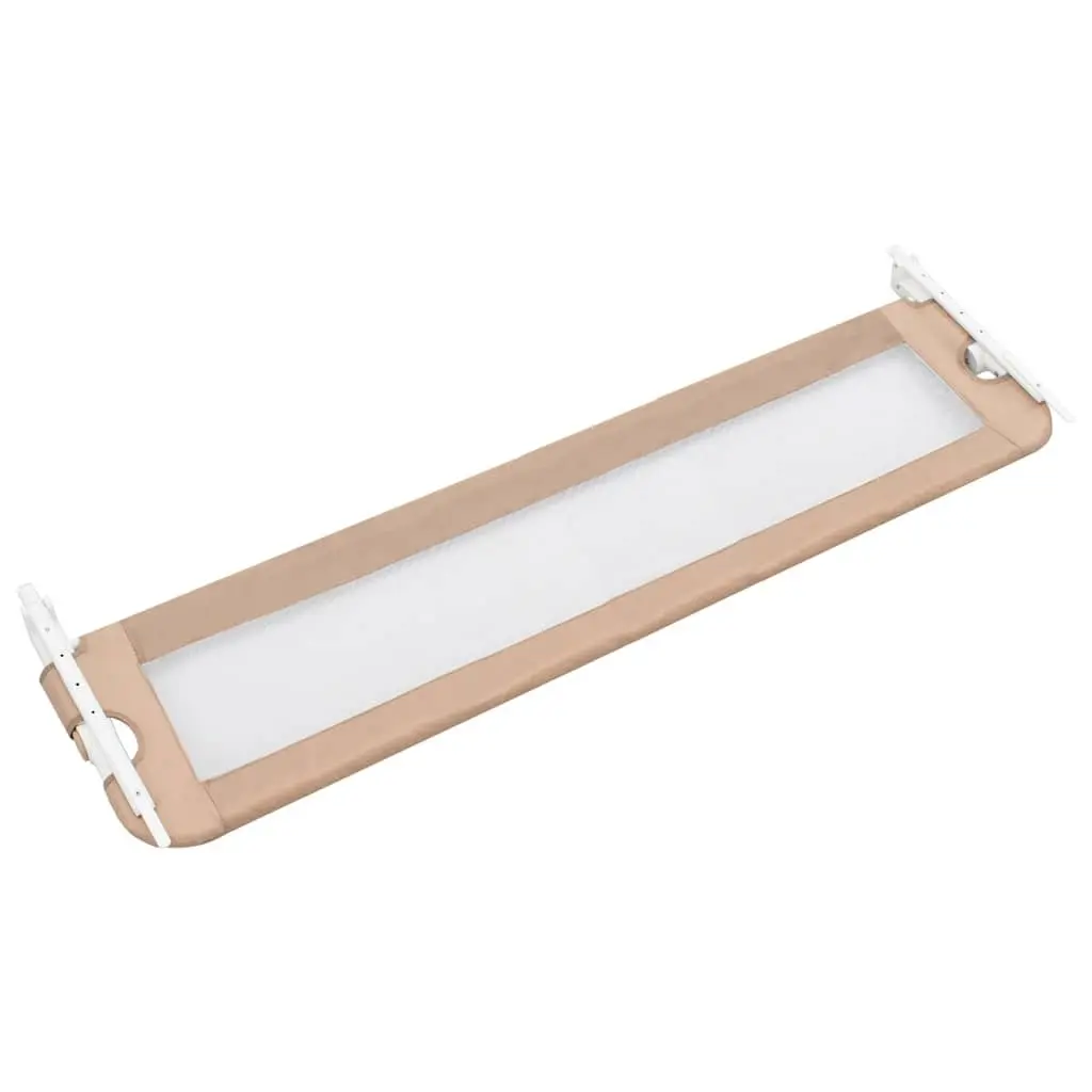 Toddler Bed Guard Safety Rail Foldable 150x42cm Taupe Access Control for Children 18 Months to 5 Years