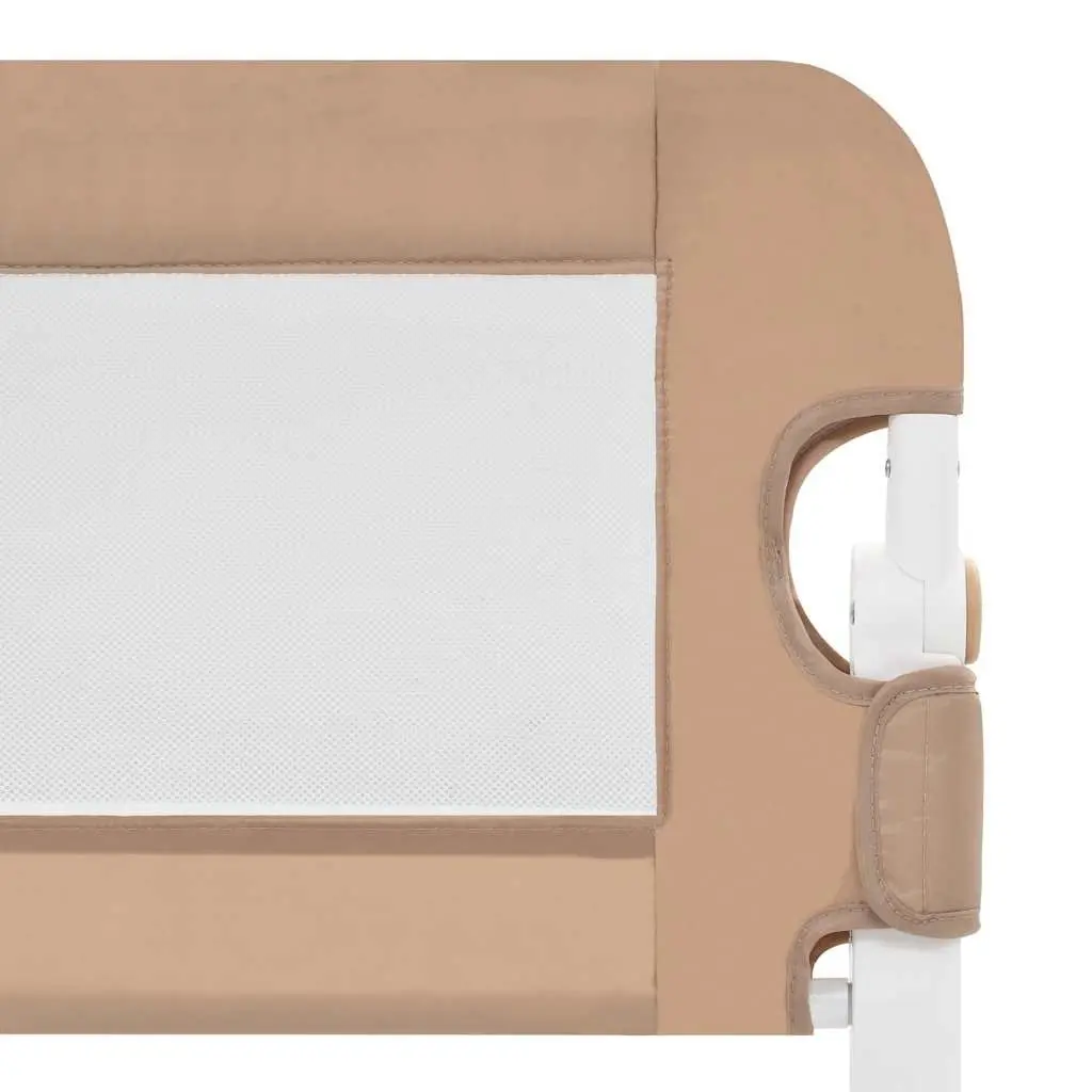 Toddler Bed Guard Safety Rail Foldable 150x42cm Taupe Access Control for Children 18 Months to 5 Years