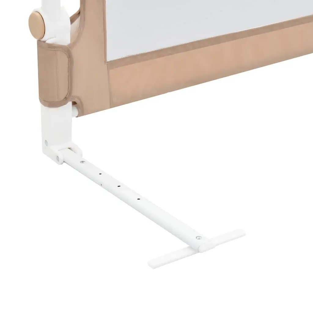 Toddler Bed Guard Safety Rail Foldable 150x42cm Taupe Access Control for Children 18 Months to 5 Years