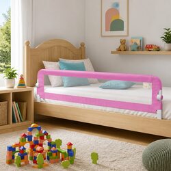 Warm Pink Bed Rail 180x42cm for Toddler Safety