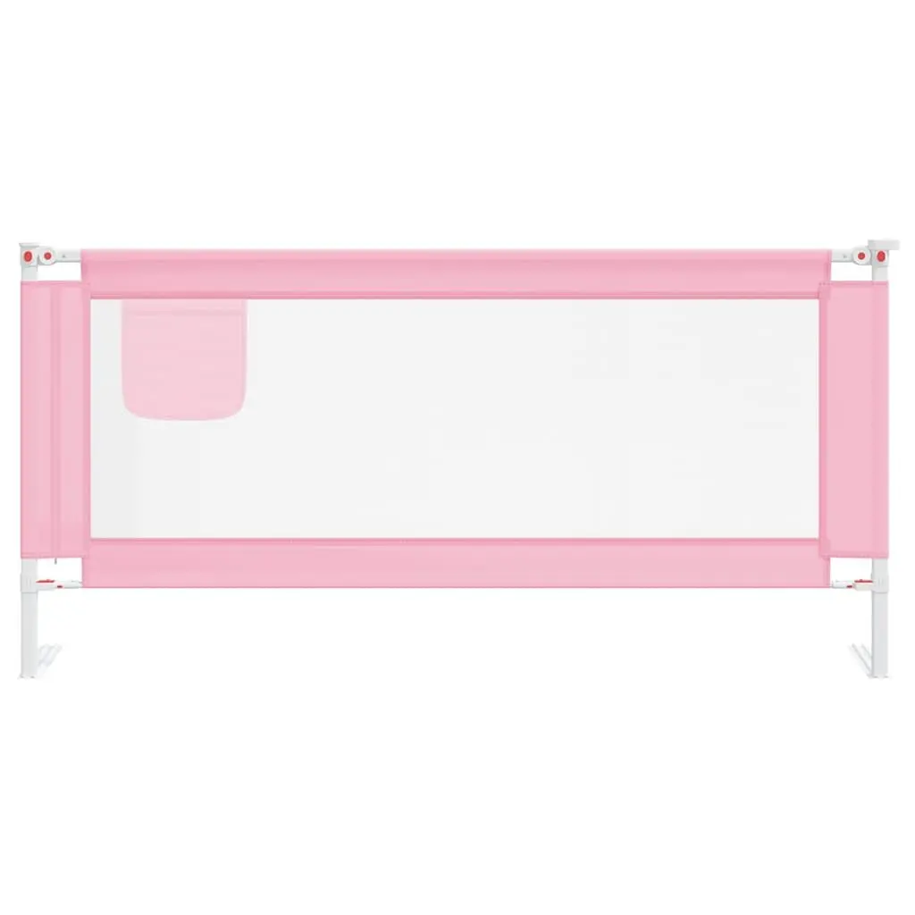 Toddler Bed Rail Safety Guard 190x25 cm Pink Washable Fabric