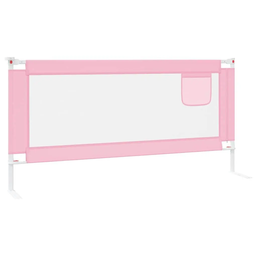 Toddler Bed Rail Safety Guard 190x25 cm Pink Washable Fabric