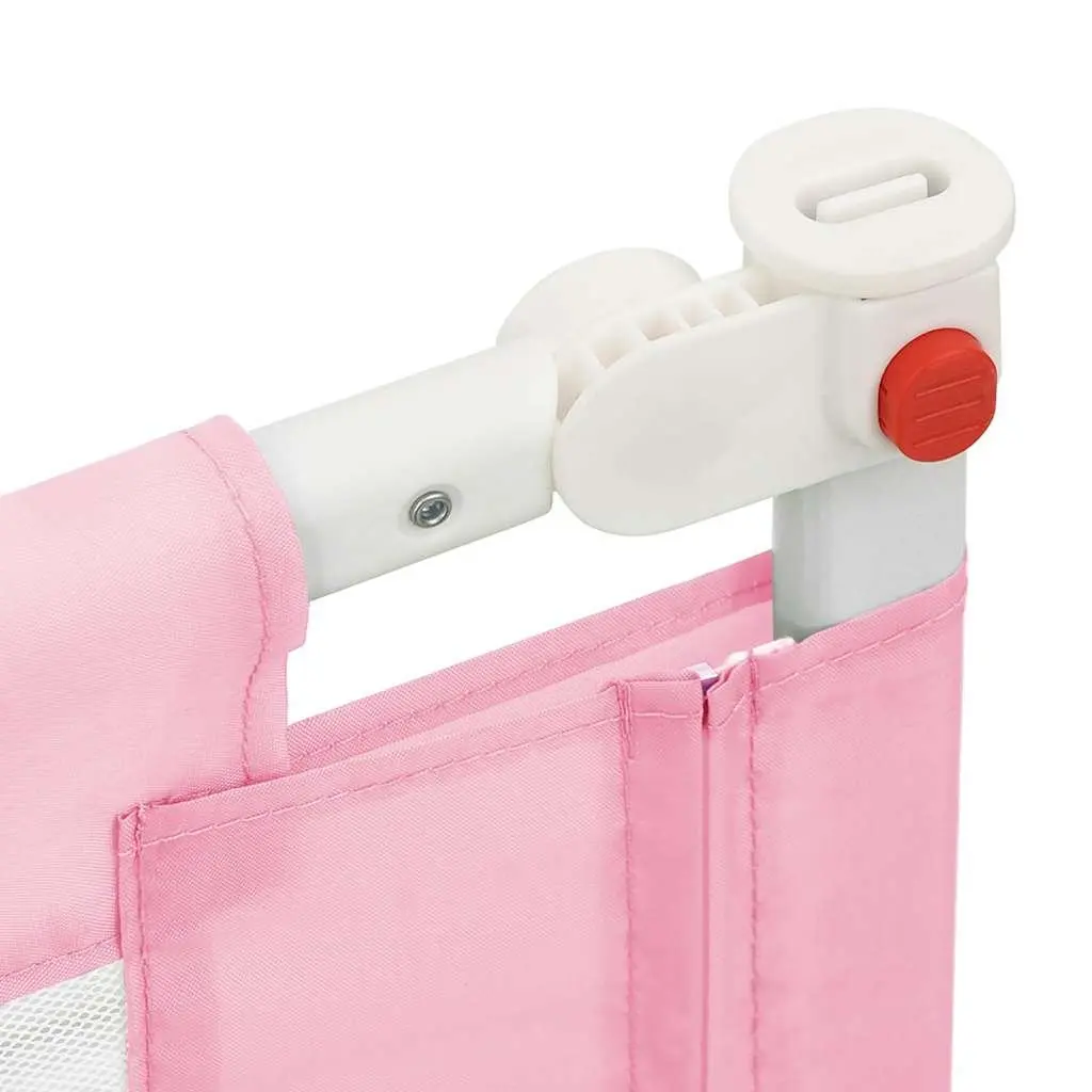 Toddler Bed Rail Safety Guard 190x25 cm Pink Washable Fabric