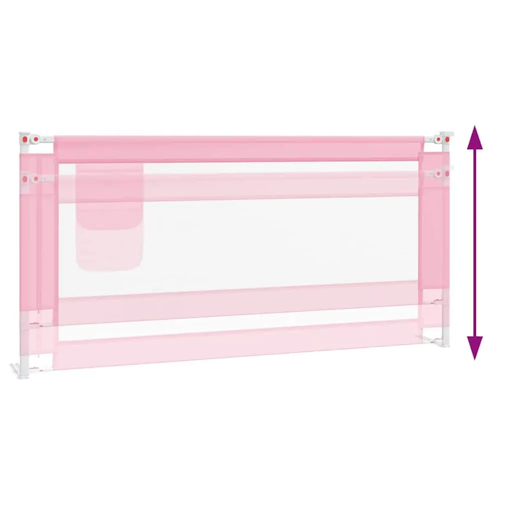 Toddler Bed Rail Safety Guard 190x25 cm Pink Washable Fabric