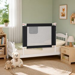 Comforting Toddler Safety Bed Rail in Grey