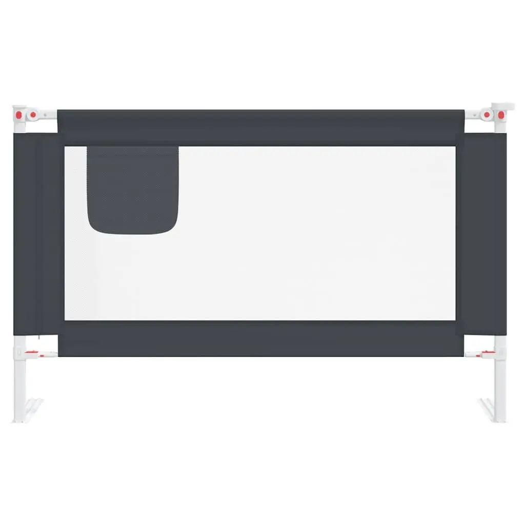 Safety Bed Rail Adjustable Height 120x25cm Grey Metal Fabric Guard