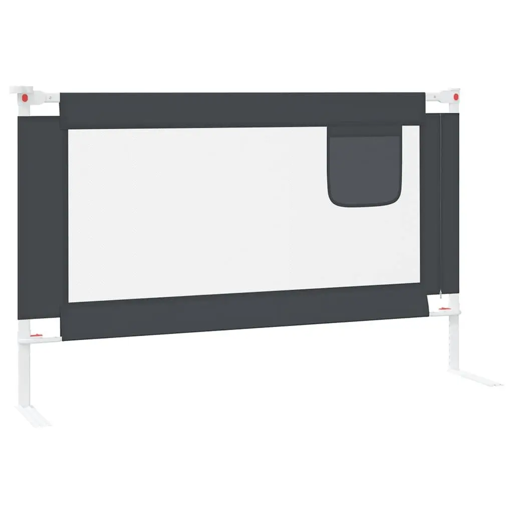 Safety Bed Rail Adjustable Height 120x25cm Grey Metal Fabric Guard