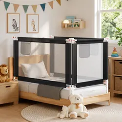 Grey Toddler Bed Rail 140x25cm for Secure Sleeping