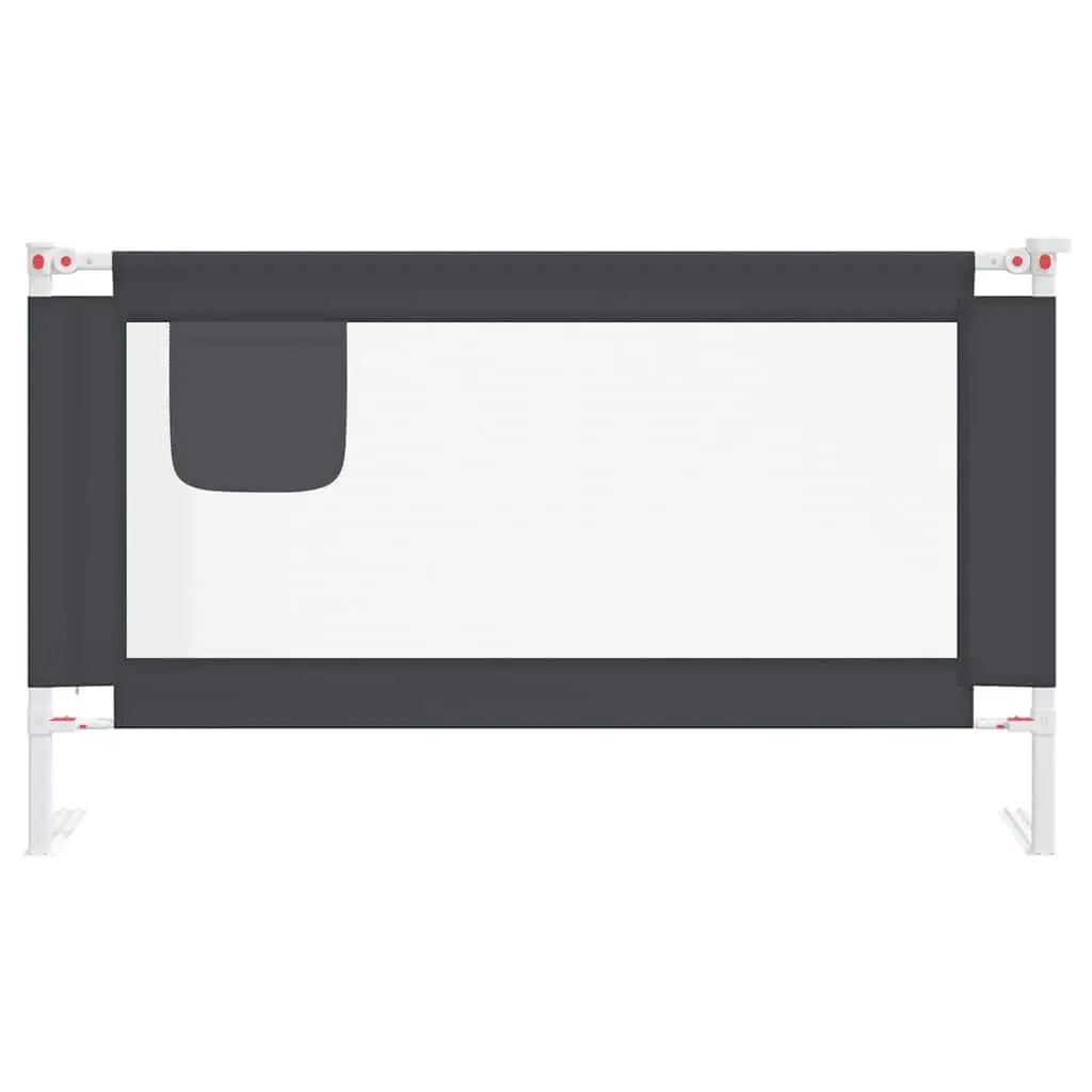 Toddler Bed Rail Protection Guard 140x25cm Grey Fabric