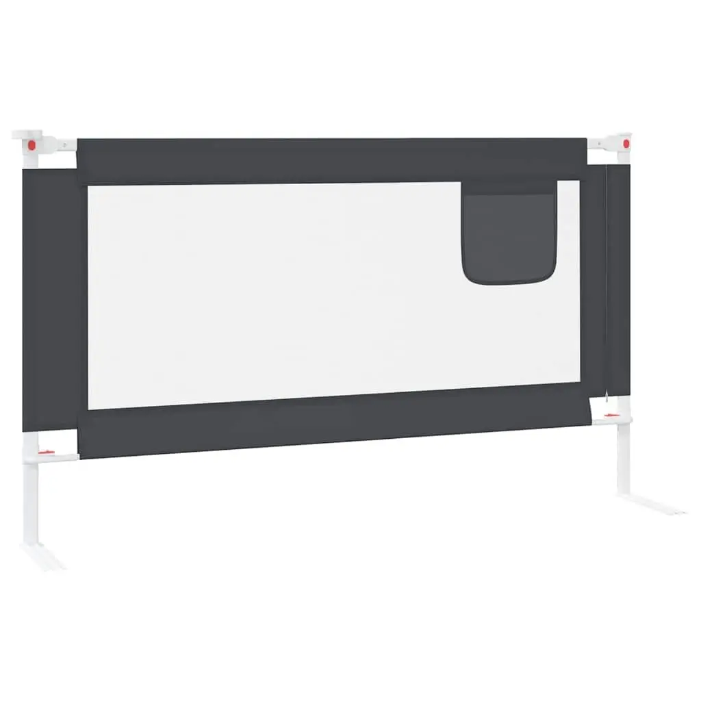 Toddler Bed Rail Protection Guard 140x25cm Grey Fabric