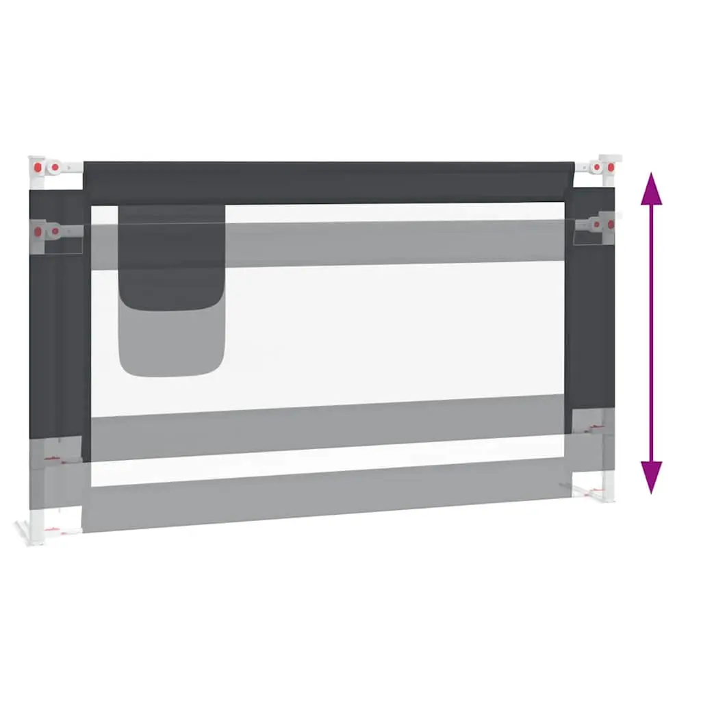 Toddler Bed Rail Protection Guard 140x25cm Grey Fabric