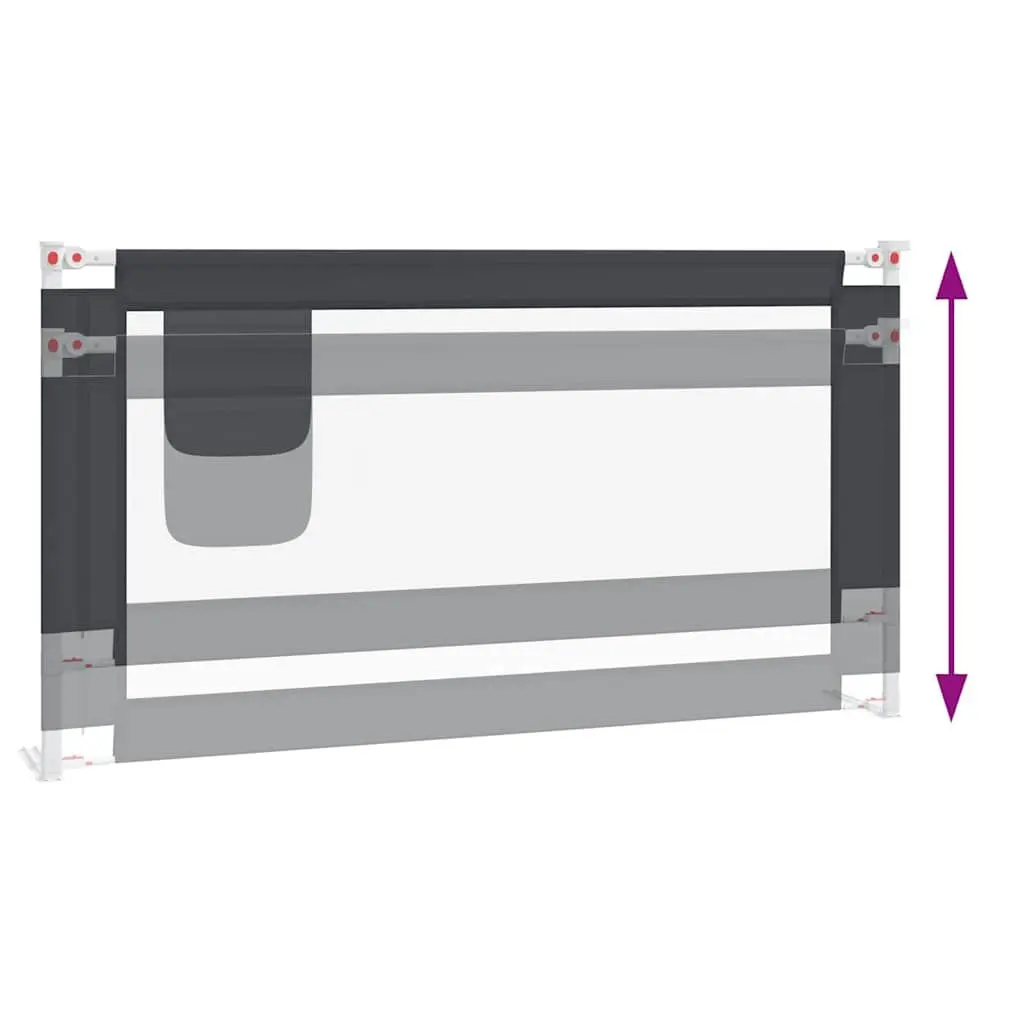 Toddler Bed Rail Grey Adjustable Height Protection Guard 160x25cm