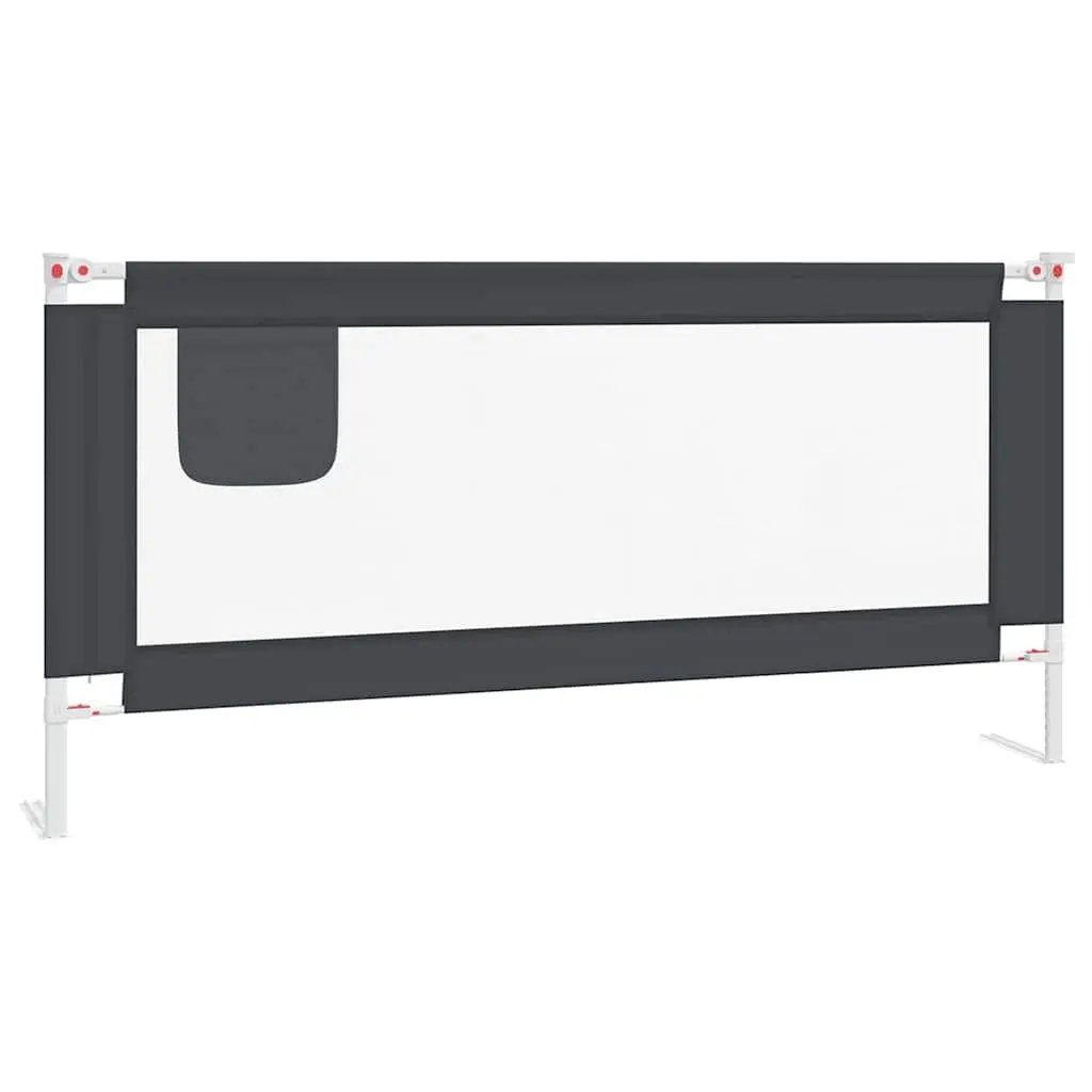 Toddler Bed Rail Safety Adjustable Height Dark Grey 190x25 cm
