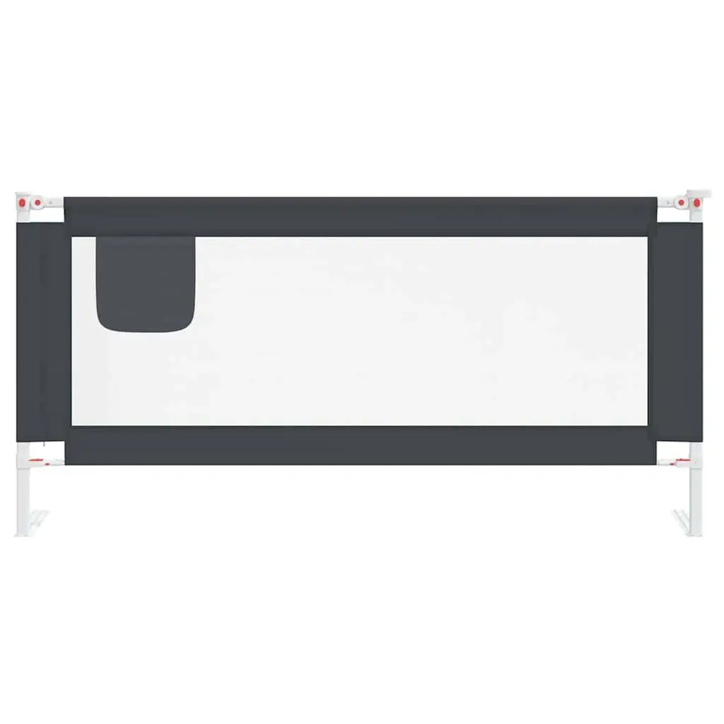 Toddler Bed Rail Safety Adjustable Height Dark Grey 190x25 cm