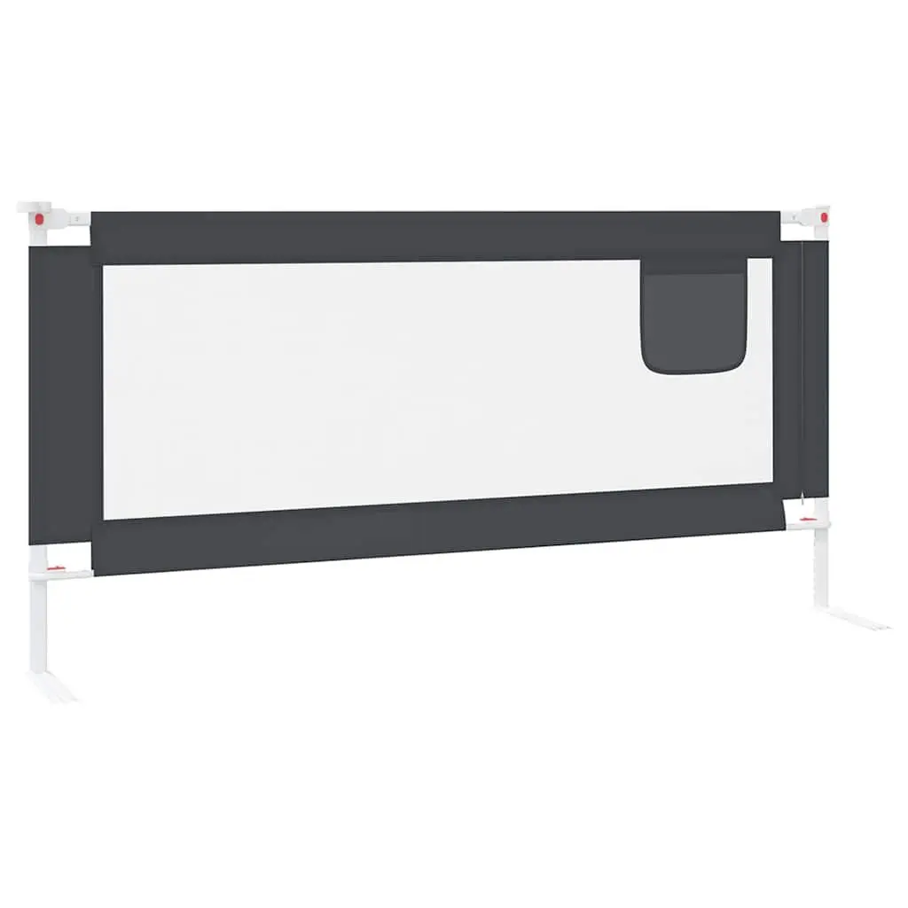 Toddler Bed Rail Safety Adjustable Height Dark Grey 190x25 cm