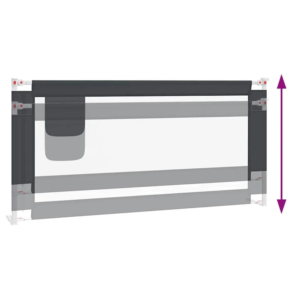 Toddler Bed Rail Safety Adjustable Height Dark Grey 190x25 cm