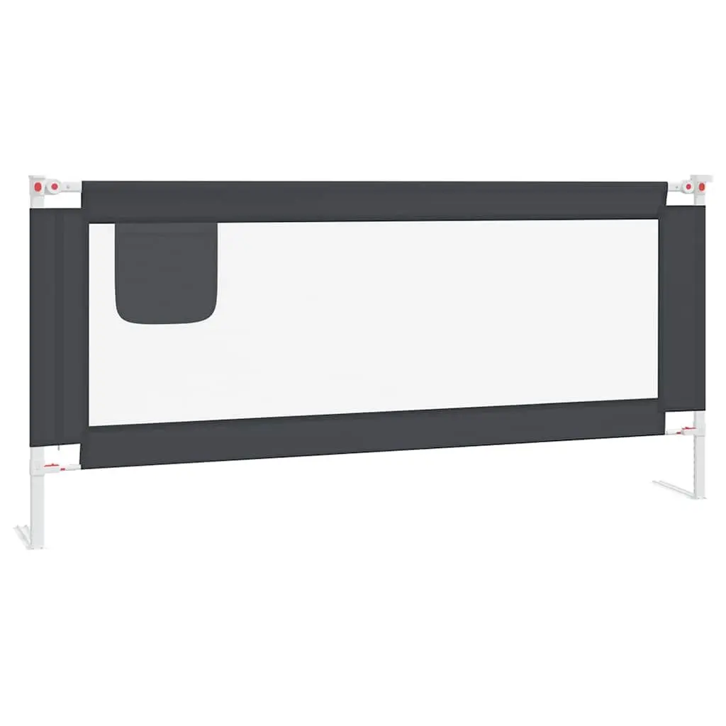 Toddler Bed Rail Safety Guard Adjustable Height Grey 200x25 cm