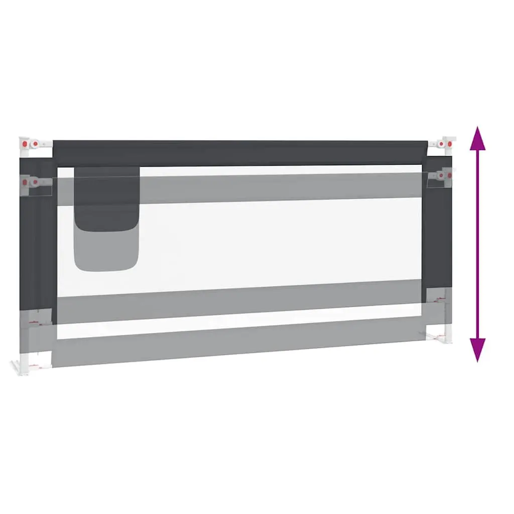 Toddler Bed Rail Safety Guard Adjustable Height Grey 200x25 cm