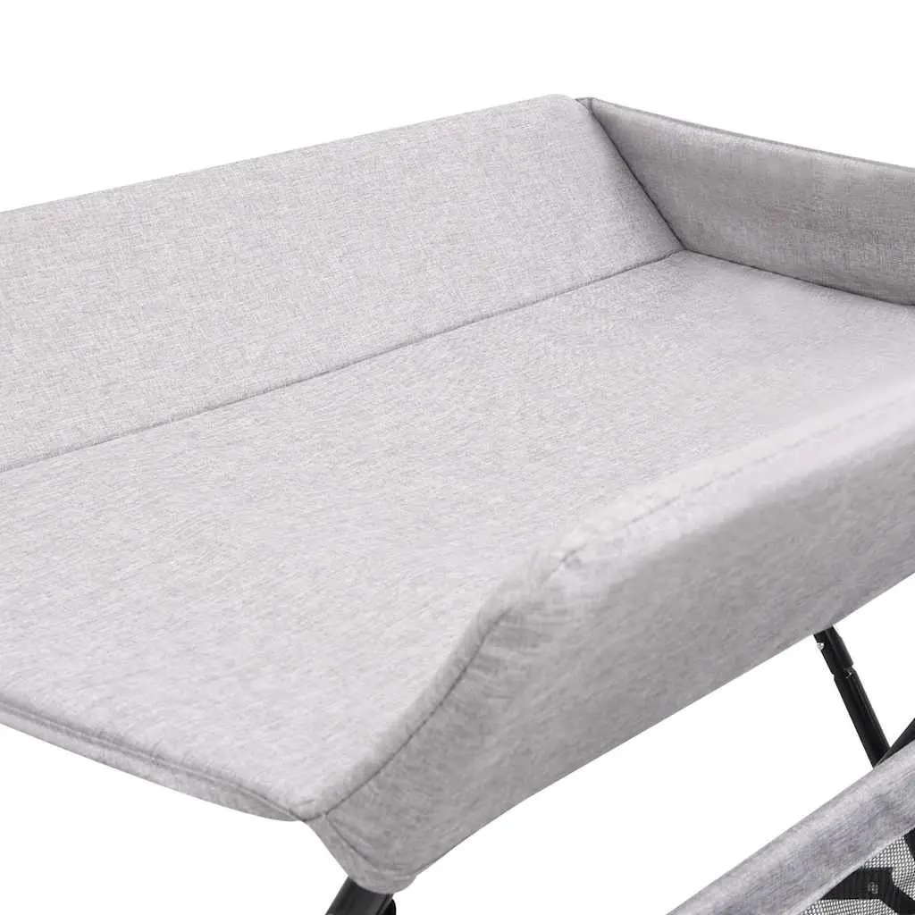 Changing Table Light Grey Foldable Diaper Tray Storage Compartments