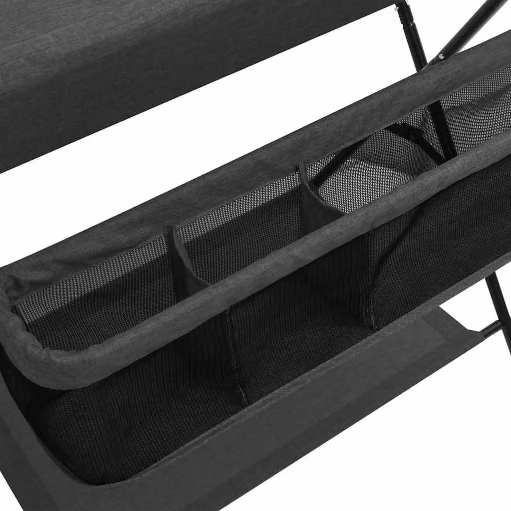 Changing Table Foldable Anthracite Baby Nappy Storage Compartments