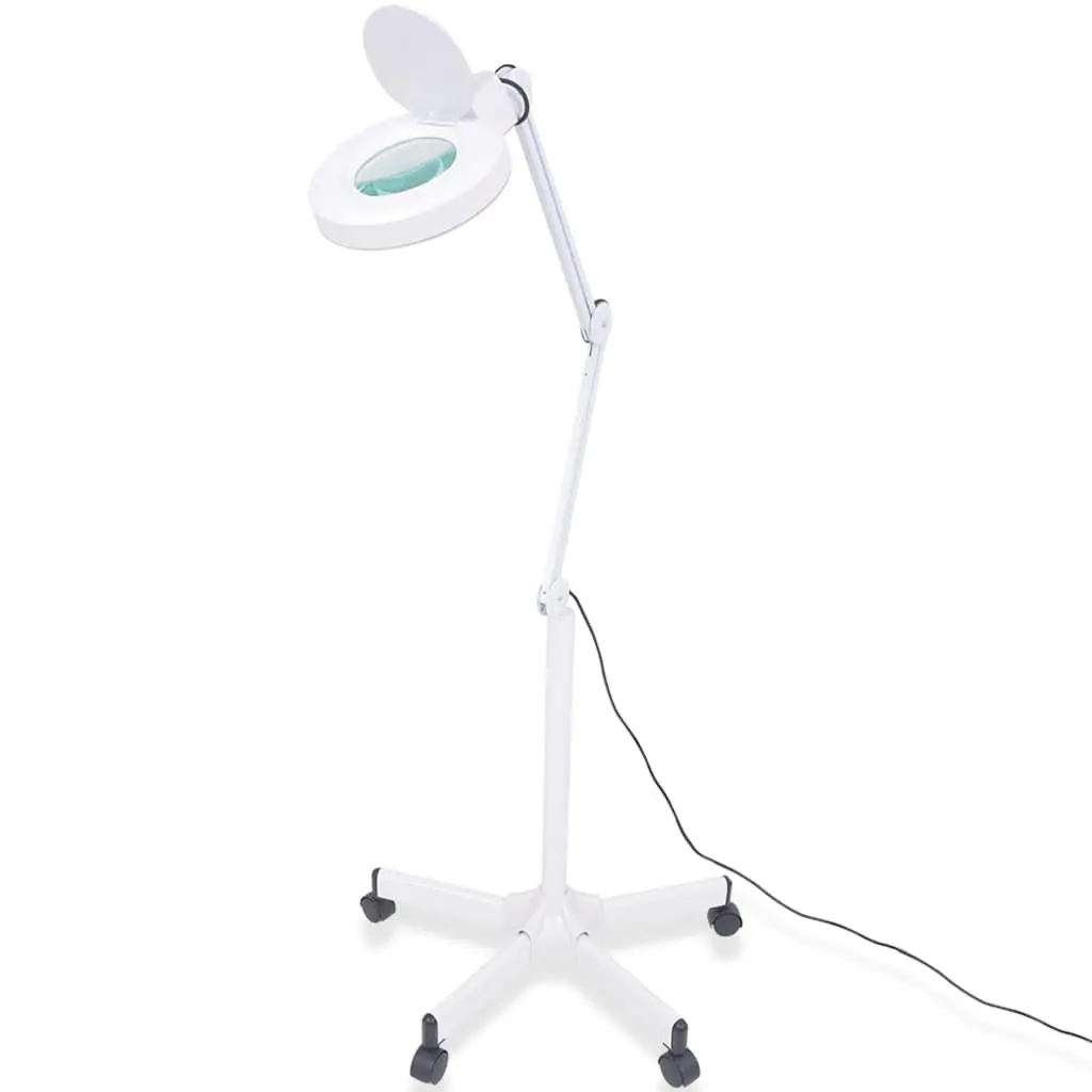 Standing Magnifying Lamp 5 Dioptres Adjustable Desk Work White