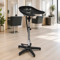 Black Salon Shampoo Basin Adjustable Height Backwash Chair Bowl Lightweight