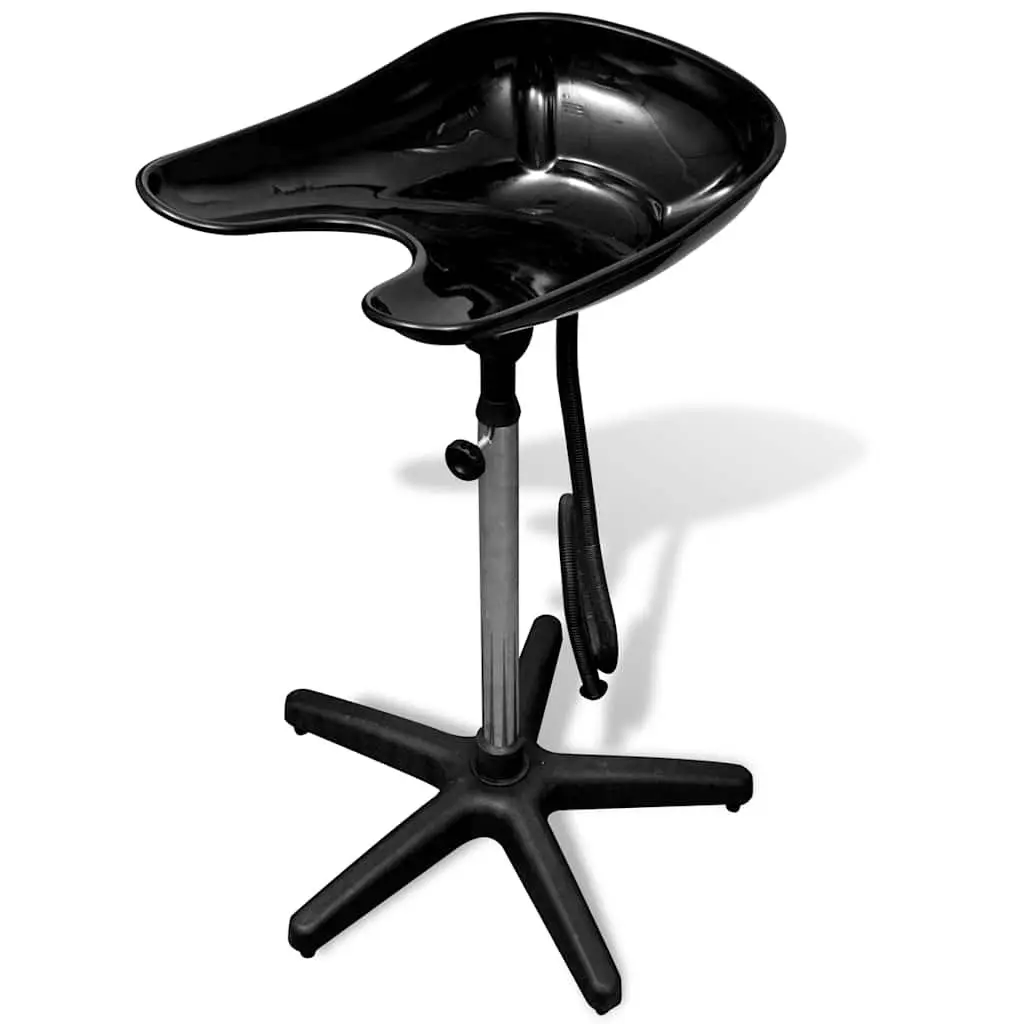 Black Shampoo Basin Adjustable Height Backwash Unit Lightweight