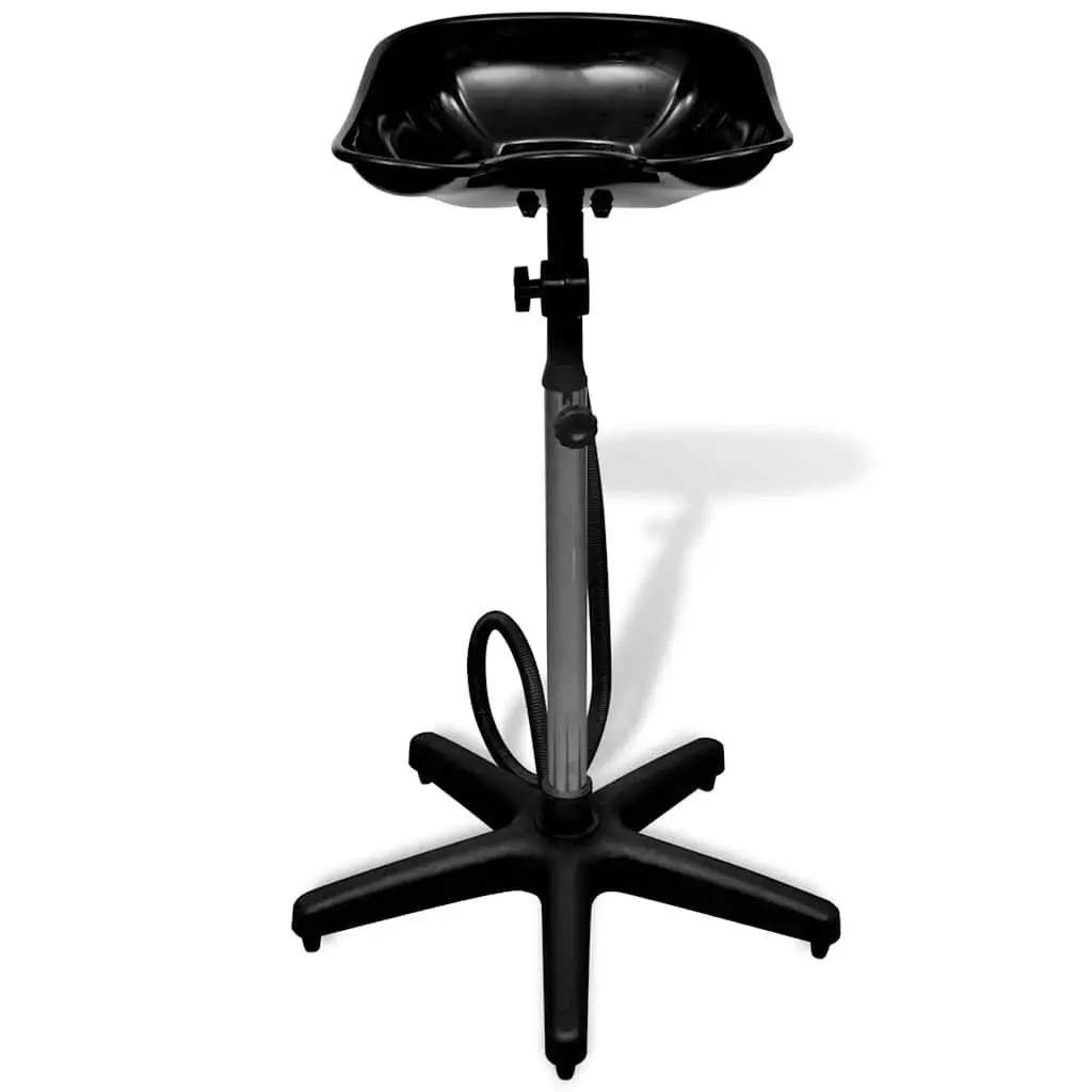 Black Shampoo Basin Adjustable Height Backwash Unit Lightweight