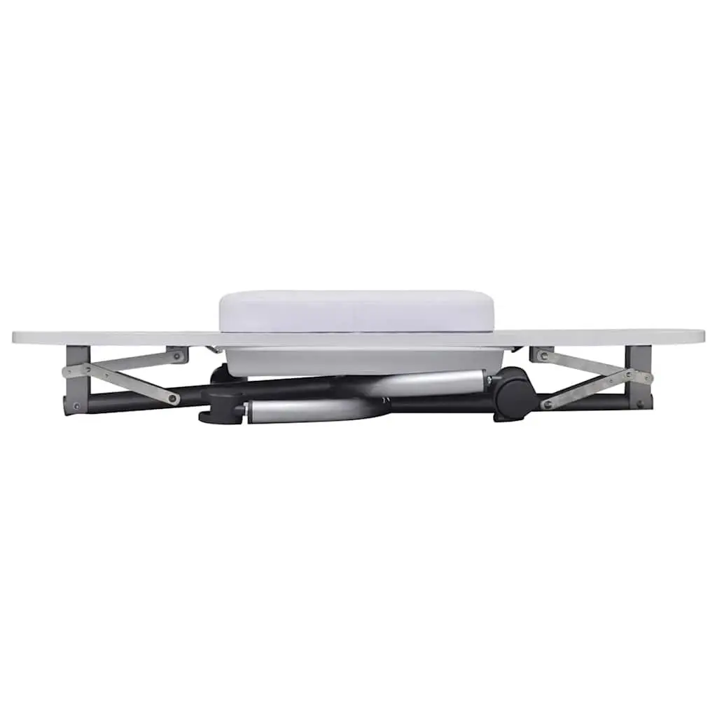 Folding Manicure Table Portable White with Wrist Cushion and Storage Drawer