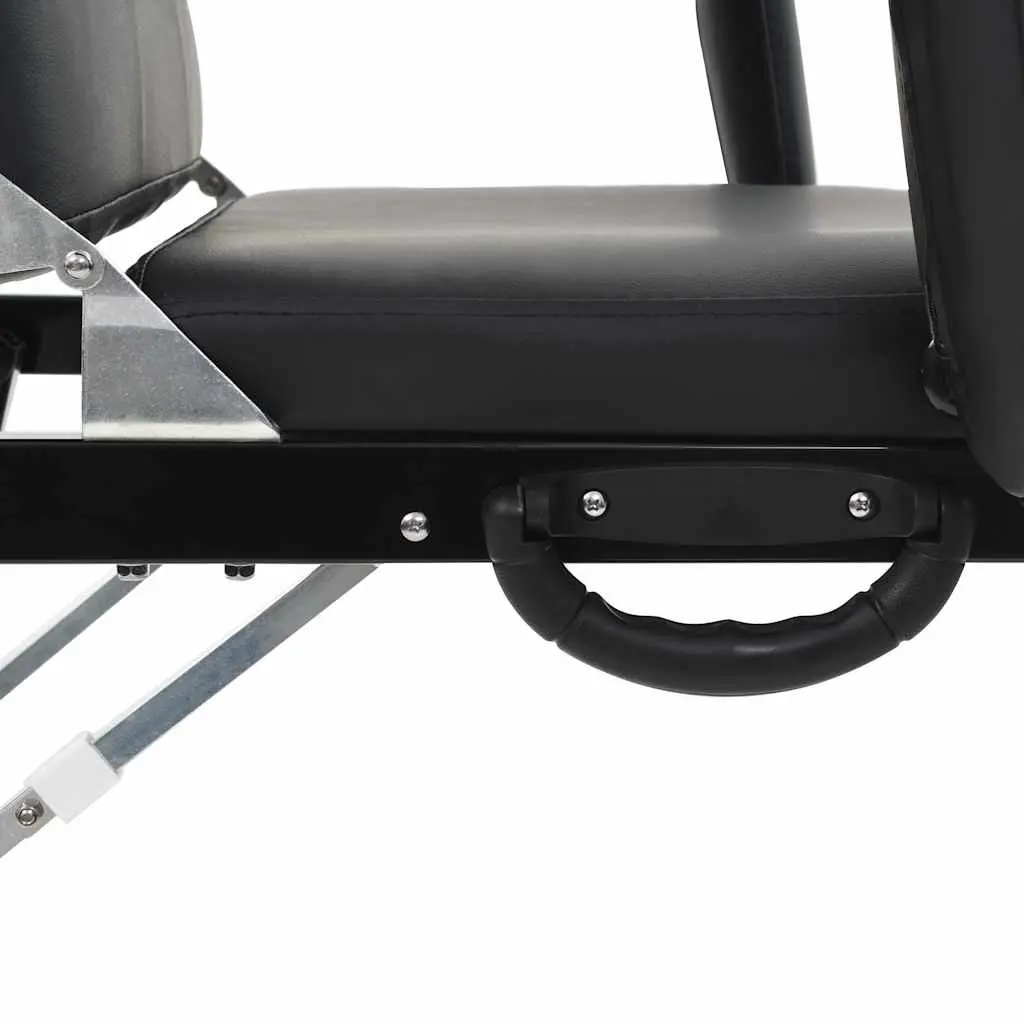 Portable Facial Treatment Chair Massage Bed 185 x 78 x 76 cm Black Faux Leather