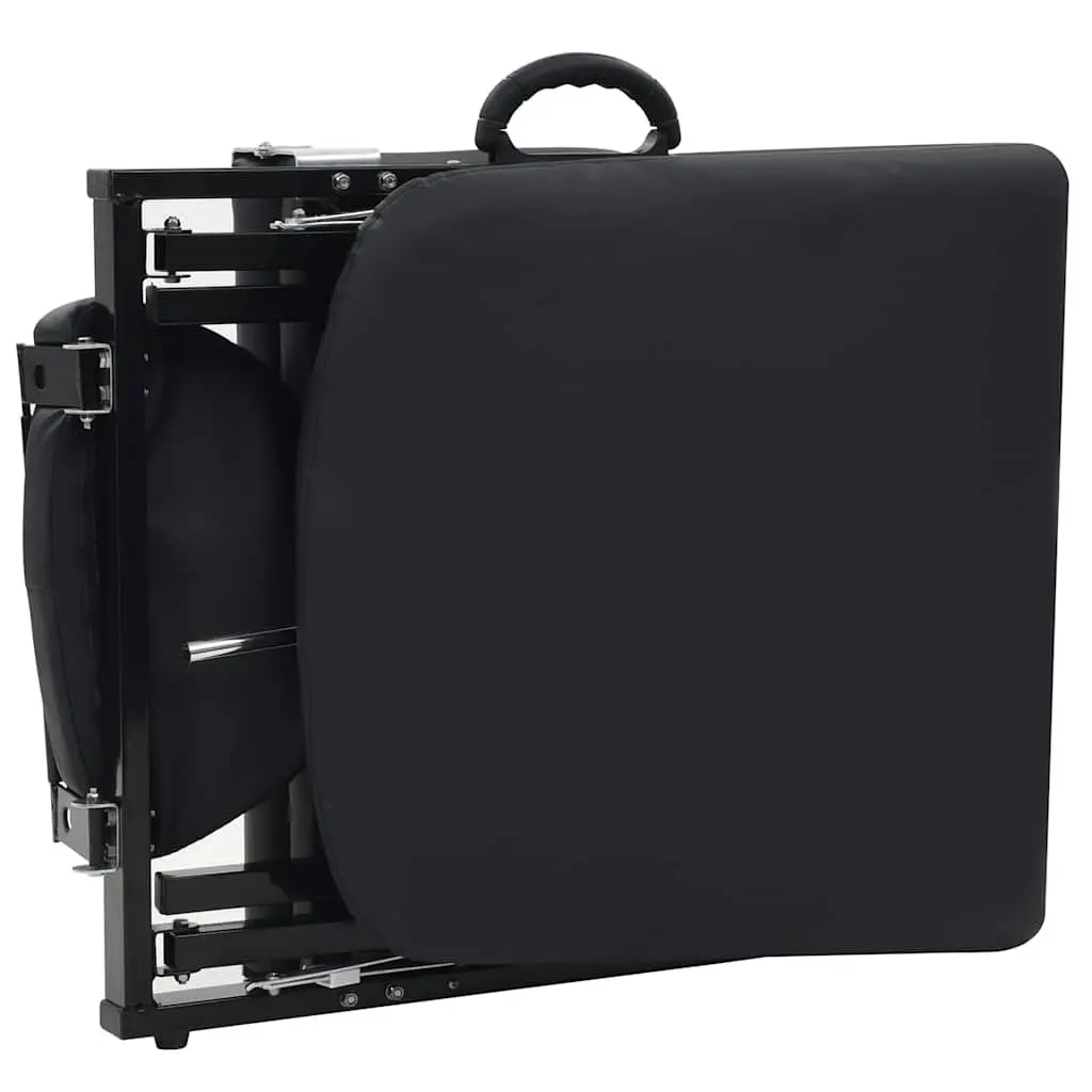 Portable Facial Treatment Chair Massage Bed 185 x 78 x 76 cm Black Faux Leather