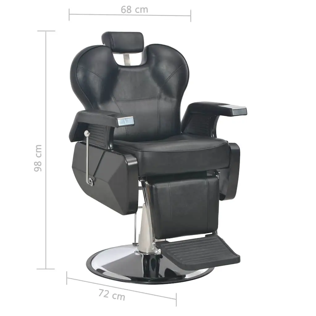 Barber Chair Black Faux Leather Salon Styling Seat Adjustable Headrest Footrest