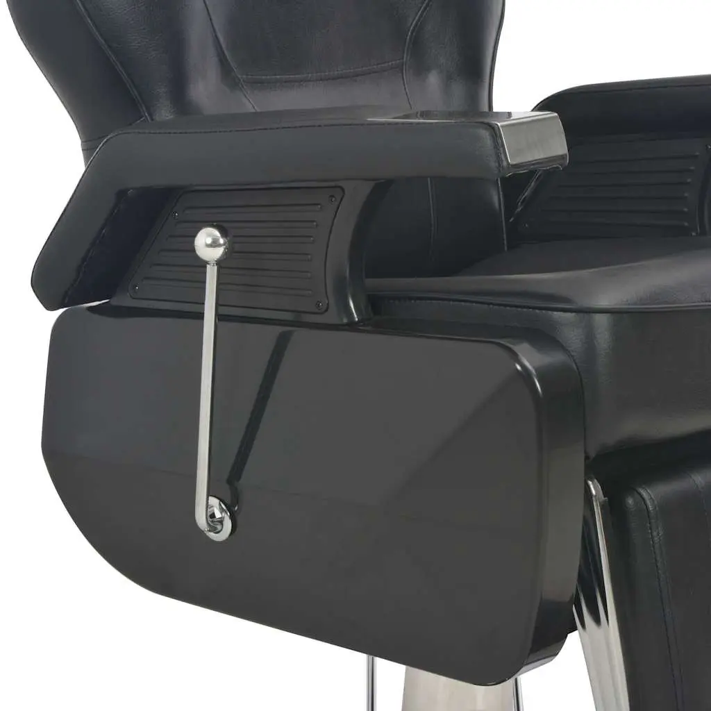 Barber Chair Black Faux Leather Salon Styling Seat Adjustable Headrest Footrest