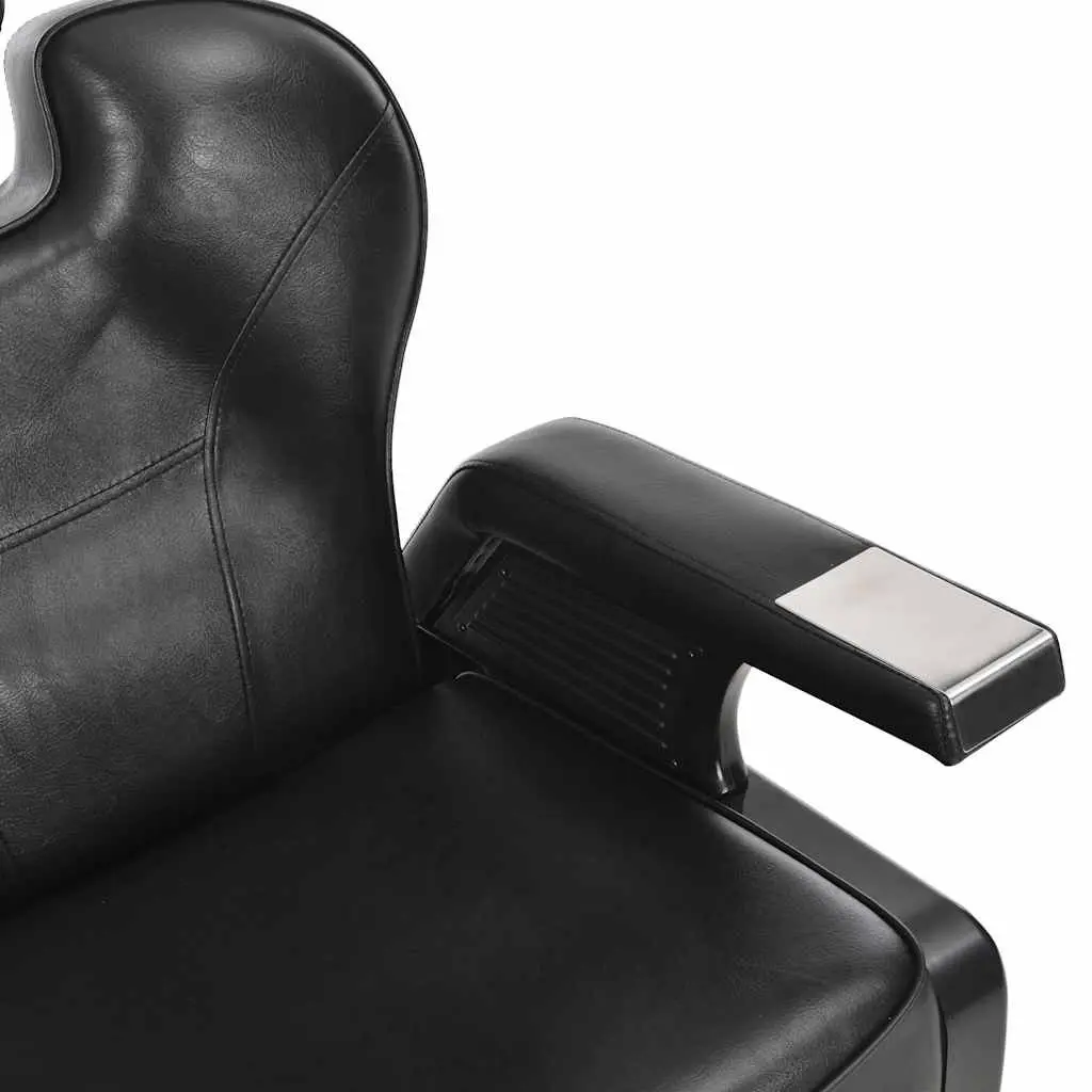 Barber Chair Black Faux Leather Salon Styling Seat Adjustable Headrest Footrest