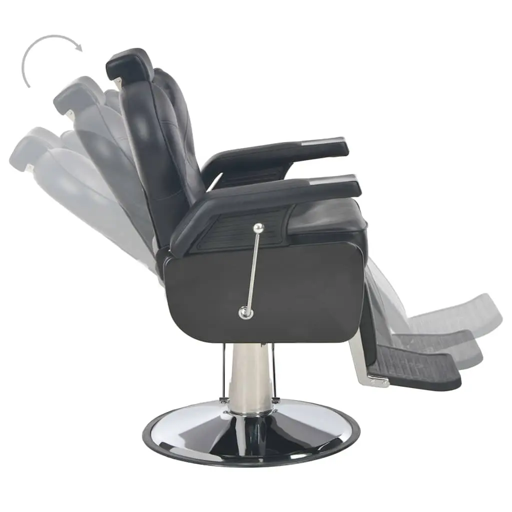Barber Chair Black Faux Leather Salon Styling Seat Adjustable Headrest Footrest