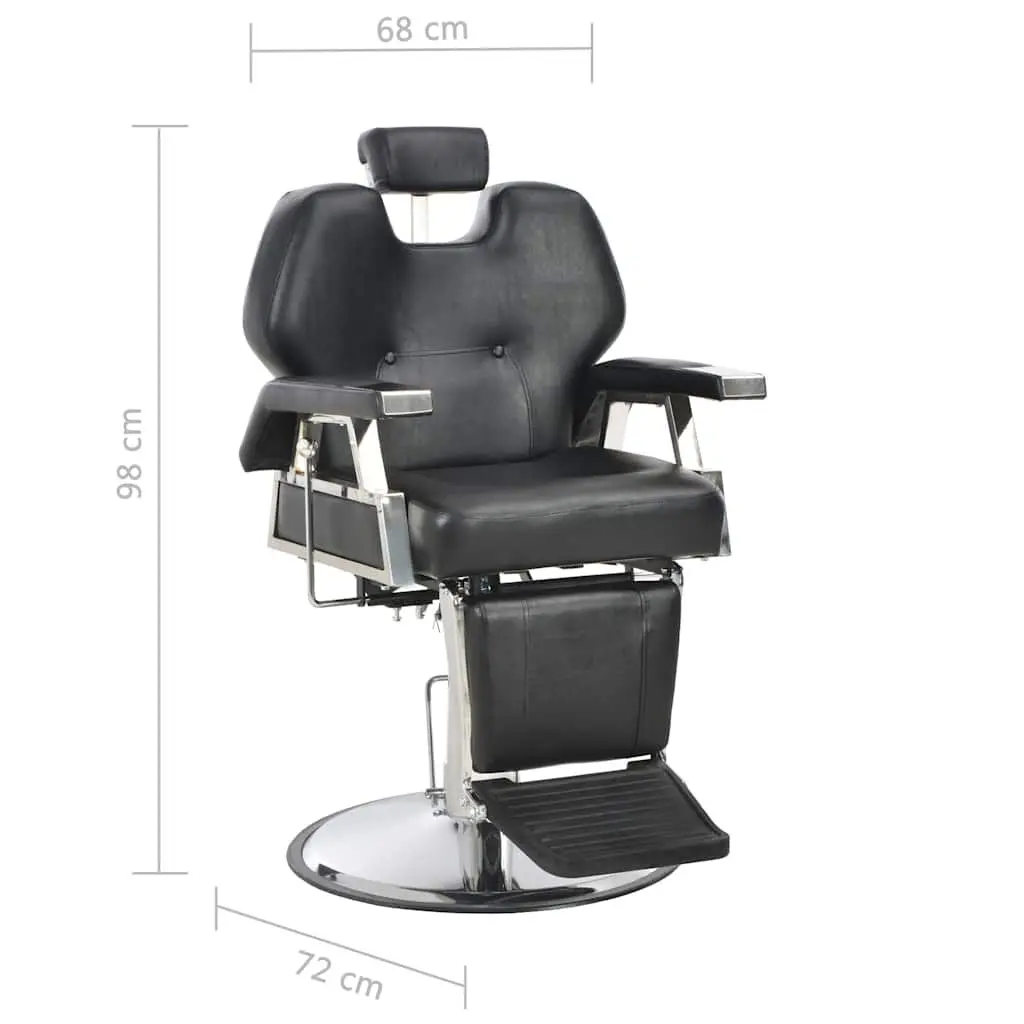 Barber Chair Black Salon Seating 360° Rotatable Adjustable Headrest Footrest