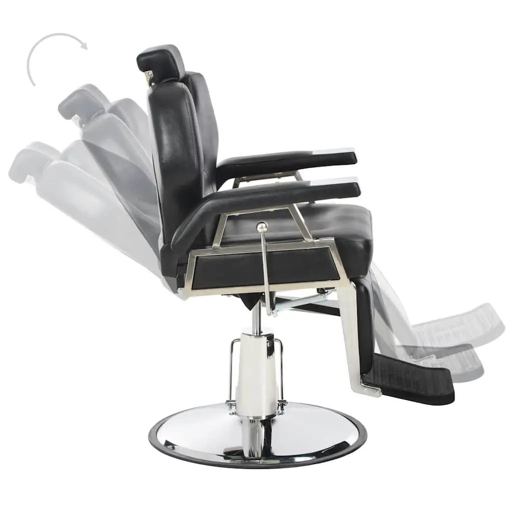Barber Chair Black Salon Seating 360° Rotatable Adjustable Headrest Footrest