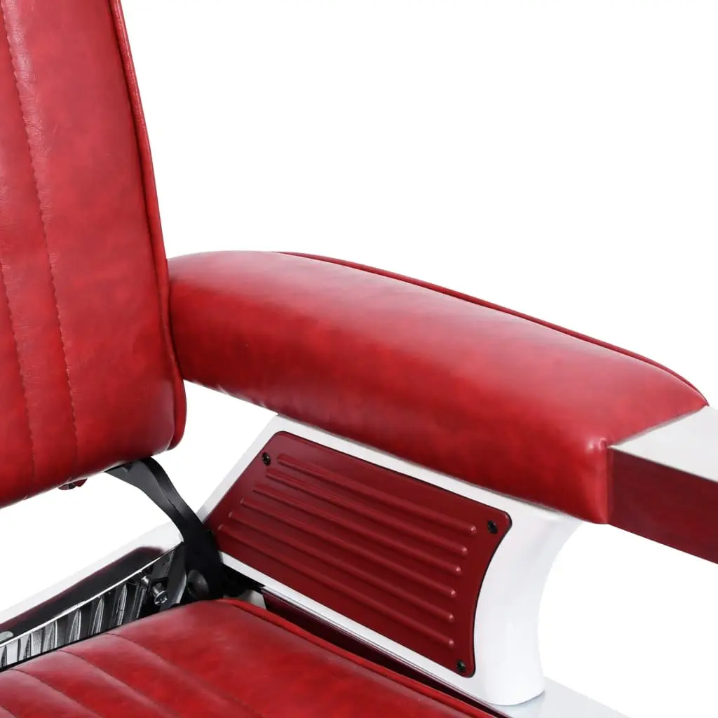 Barber Chair Hairdressing Reclining Seat Adjustable Headrest Red