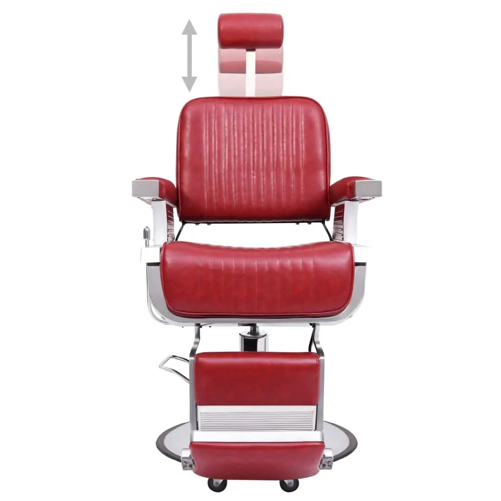 Barber Chair Hairdressing Reclining Seat Adjustable Headrest Red