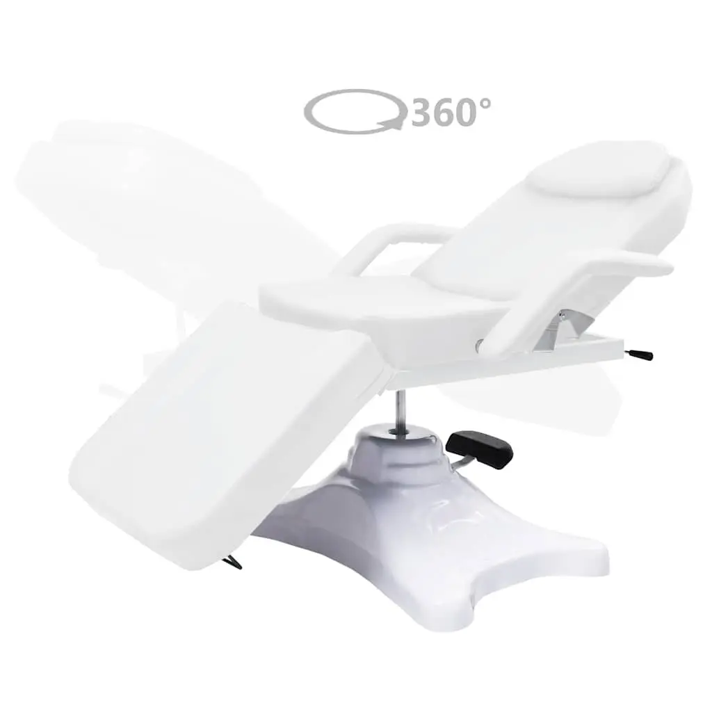 Adjustable Height Massage Table 180x62cm White for Beauty Treatment Facial Salon
