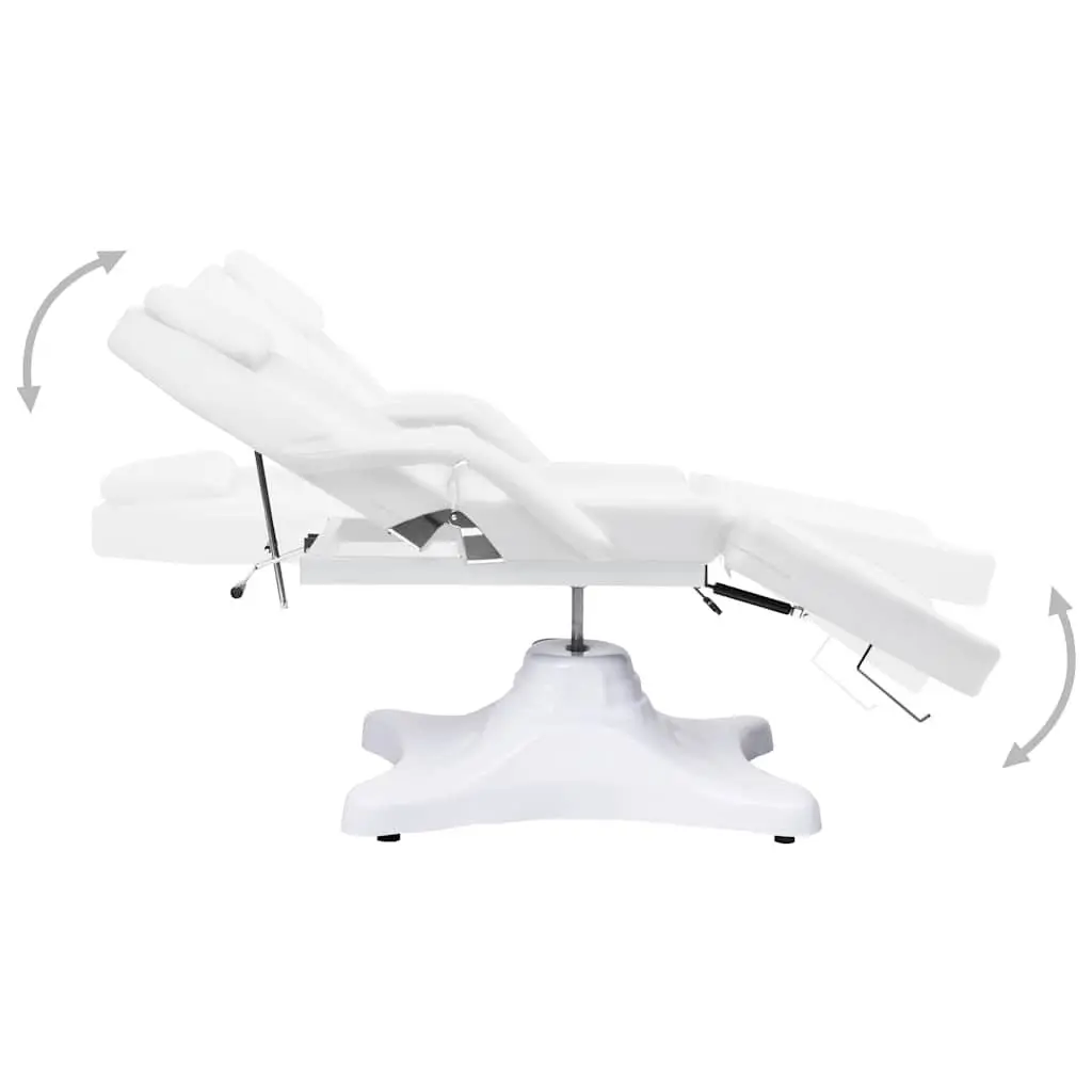 Adjustable Height Massage Table 180x62cm White for Beauty Treatment Facial Salon