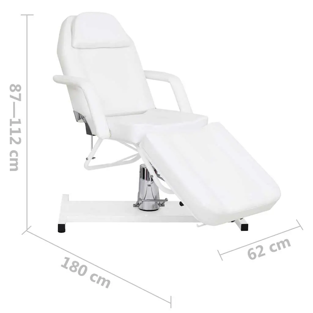 Massage Table Adjustable 180x62cm White for Salon Beauty Facial Treatment