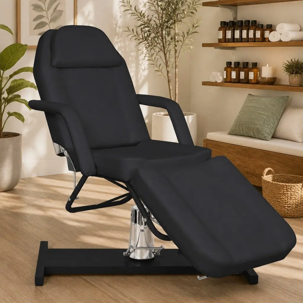 Adjustable Massage Table Beauty Bed with Backrest and Footrest 180x62cm White for Salon Use