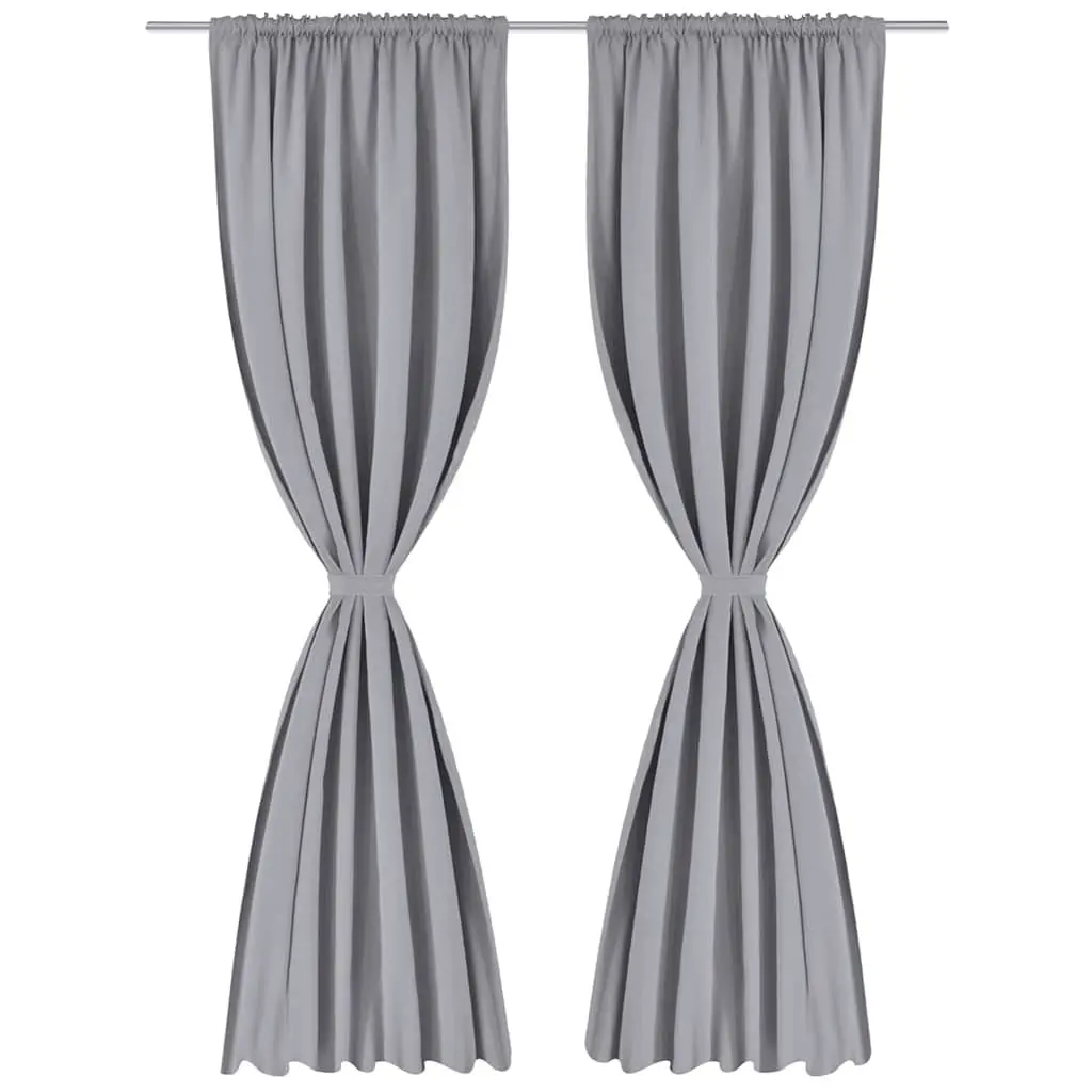 Blackout Curtains Slot-Headed Privacy Light-Blocking 135x245cm Grey