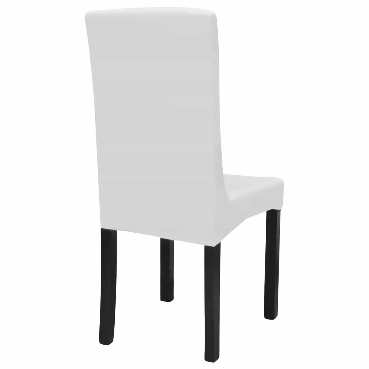 Chair Covers Stretchable White Straight Slipcovers 6 Piece