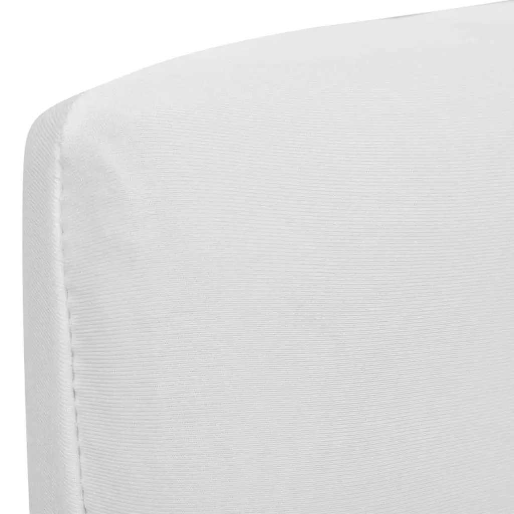 Chair Covers Stretchable White Straight Slipcovers 6 Piece