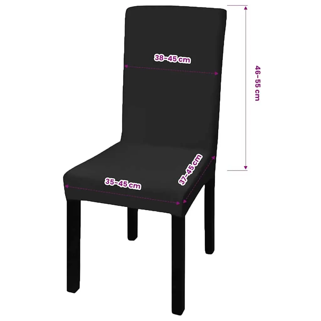 Chair Cover Stretch Slipcover Black Protector 6 Piece