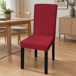 Affordable 6-Piece Bordeaux Red Chair Covers for Dining