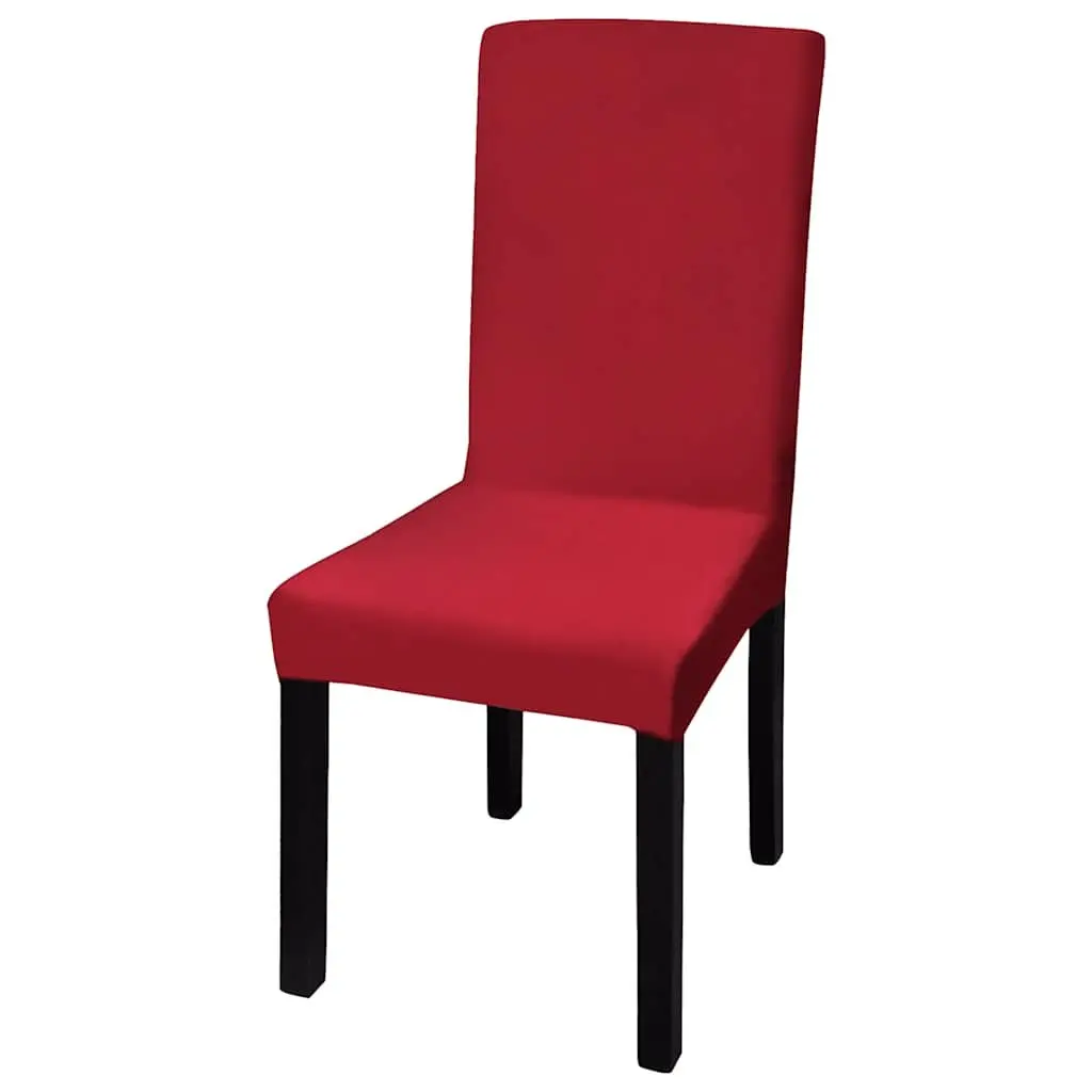 Chair Covers Stretch Slipcover Set 6 Piece Bordeaux Red Dining Seat Protection